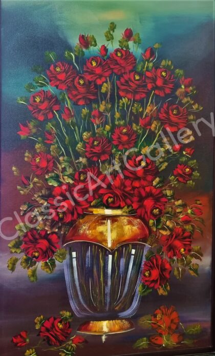 10. Flower pot, 110x170cm, brown frame