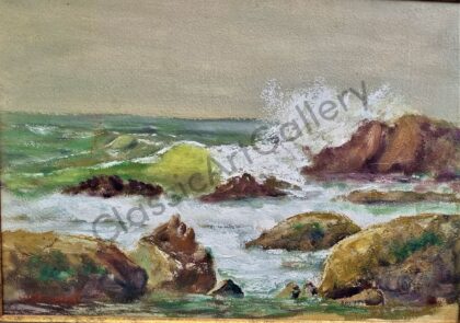 100. Beach Rocks, 57x70cm , brown frame