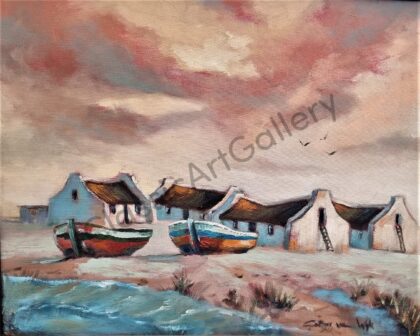 104. Skemer kom, 68x58cm, white frame