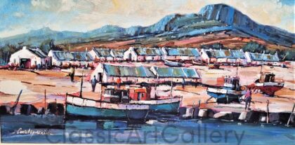 109. Harbour, 80x48cm, brown frame