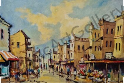 121. Stad, 80x110cm, brown frame