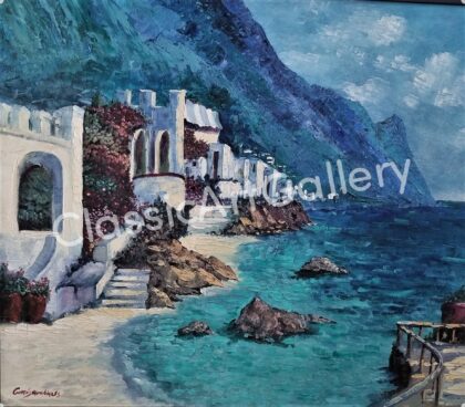 124. Greek shore, 79x90cm, white frame