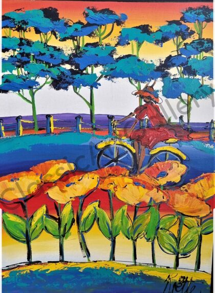 126. Bicycle path, 83x102cm, brown frame