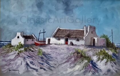14. Fisherman's cottage, 55x73cm , brown frame