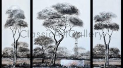 20. Black and white tree set, white frames.