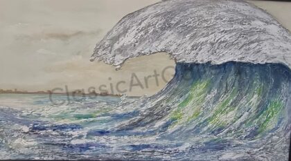 24. Wave, 200x120cm white frame