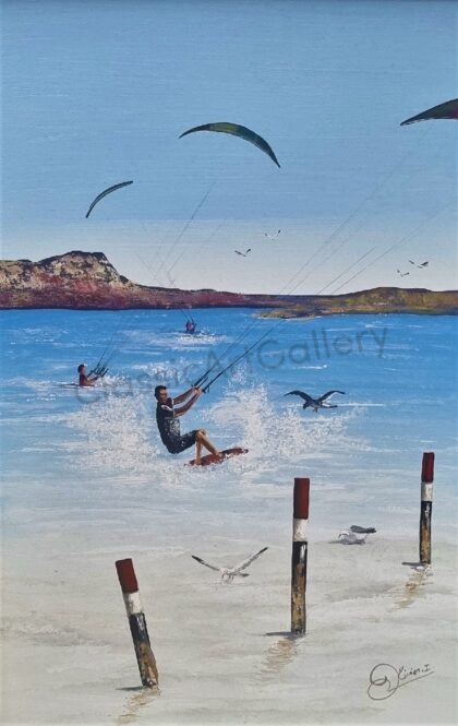26. Kite surfer, 79x108cm, white frame