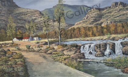 31. House in the Karoo,134x89cm, brown frame