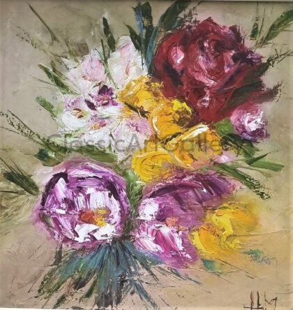 45. Bouquet, 57x58cm, brown frame