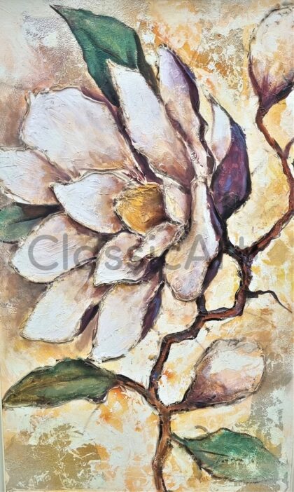 6. Abstract flower, 97x141cm , brown frame