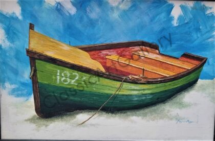65. Green boat, 79x58cm, white frame