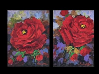 66. Roses set, brown frames