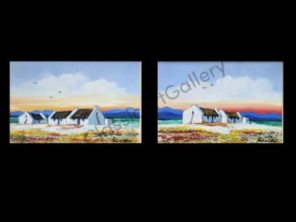 67. White houses set, brown frames