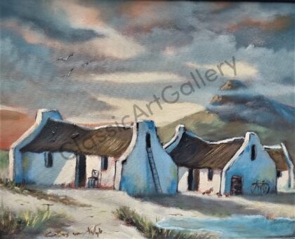 69. Huisie by die see, 67x58cm, white frame