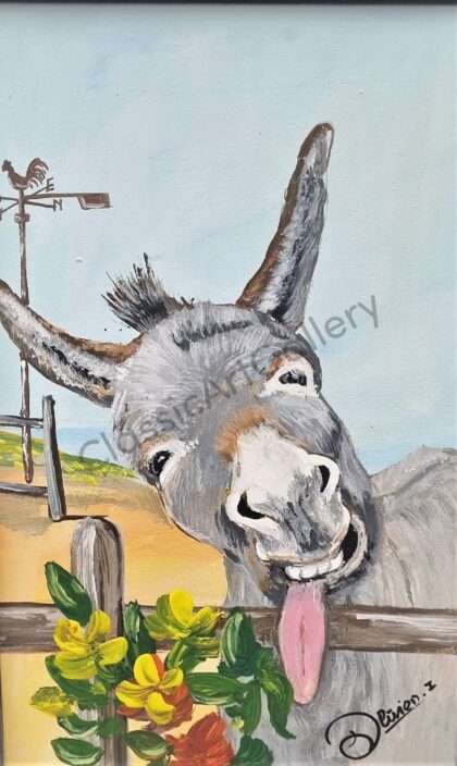 74. Grey donkey, 54x37cm, brown frame