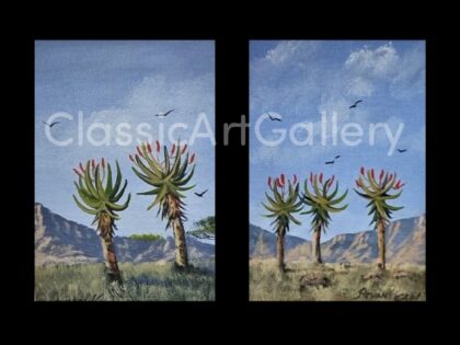 76. Aloe set, brown frames.