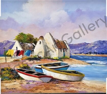 80. Boats, 86x78cm, white frame