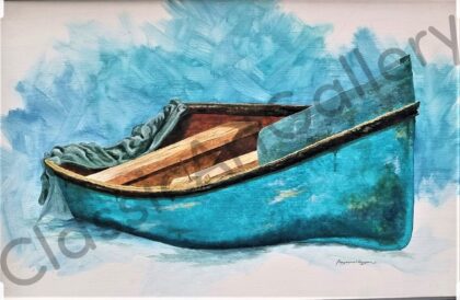 81. Blue boat, 79x58cm, white frame
