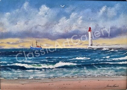 82. Lighthouse, 45x57cm, white frame