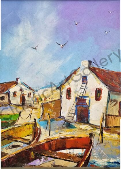 84. Fisher house, 47x57cm, white frame