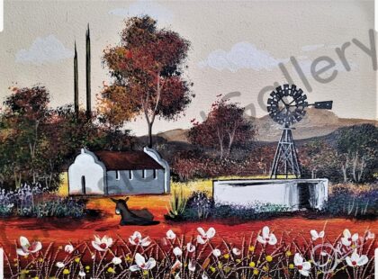 92. Farm , 47x57cm, brown frame