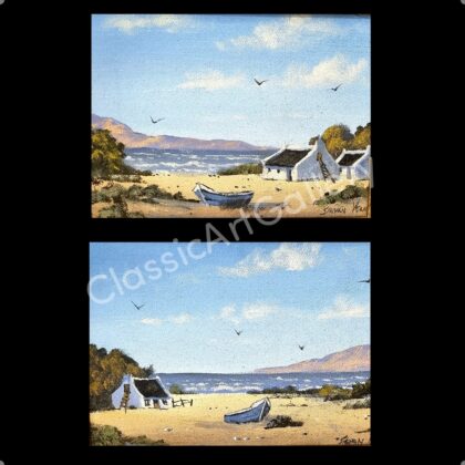 146. Beach set, 40x135cm each, Brown frame