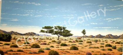 149. Savannah scene, 223x123cm, brown frame