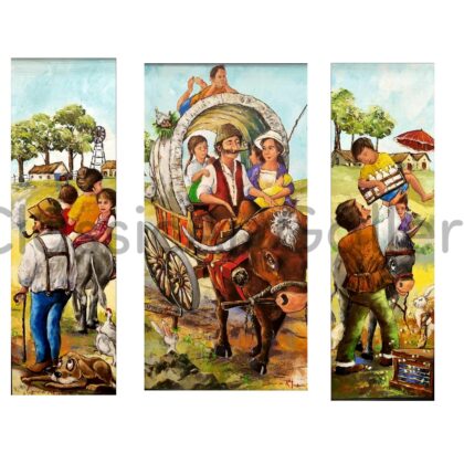 151. Farm family set, white frame