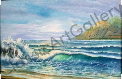 169. Beach, 93x70 cm, white frame