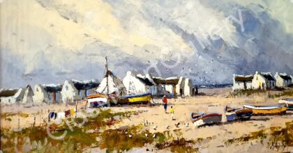 171. Visser dorpie 2, 91x62 cm, brown frame